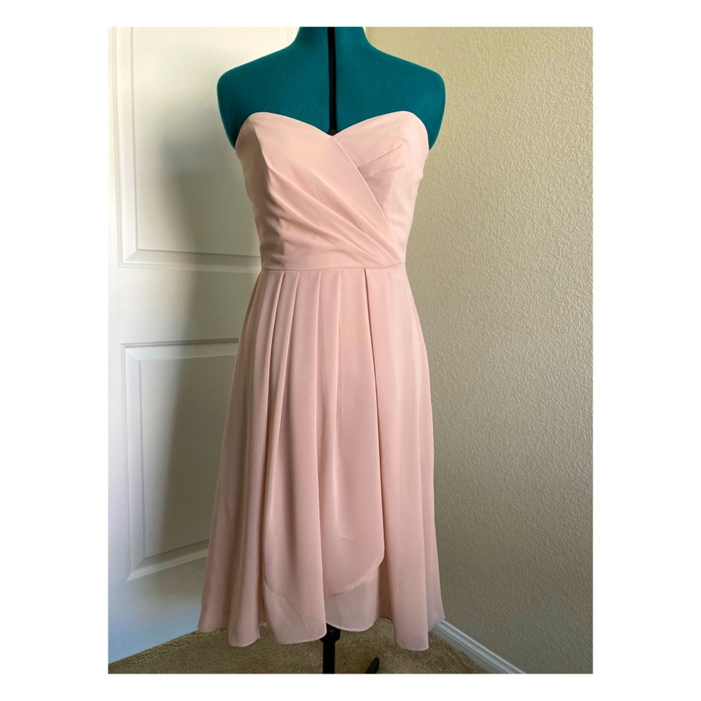 Social Bridesmaids Strapless Dress in Light Pink